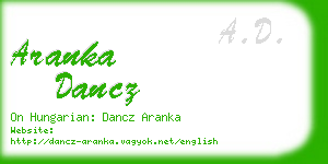 aranka dancz business card